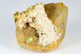 Lustrous,  Yellow Apatite Crystal on Calcite - Morocco #185471-1